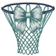 Basketball Net with Cheer Bow Embroidery Design, Instant Download