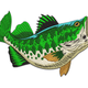 Bass Fish Embroidery Design, Instant Download
