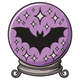 Bat Crystal Ball Embroidery Design, Halloween Witchy Lavender Pattern, Instant Download