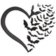 Bat Heart Silhouette Embroidery Design, Halloween Machine Embroidery Pattern, Instant Download