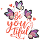 BeYOUtiful Butterfly Quote Embroidery Design, Instant Download