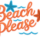 Beach Please Lettering Embroidery Design, Instant Download