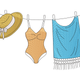 Beachwear on Clothesline Embroidery Design, Machine Embroidery Pattern, Instant Download