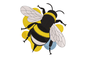 Beautiful Bumble Bee Embroidery Design, Machine Embroidery Pattern, Instant Download
