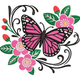 Beautiful Butterfly Floral Embroidery Design, Machine Embroidery Pattern, Instant Download