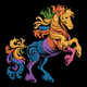 Beautiful Colorful Floral Horse Embroidery Design, Machine Embroidery Pattern, Instant Download