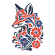 Beautiful Floral Fox Embroidery Design, Machine Embroidery Pattern, Instant Download