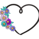 Beautiful Floral Heart Embroidery Design, Pansy Cluster Outline Pattern, Instant Download