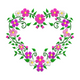 Floral Heart Wreath Embroidery Design, Pattern