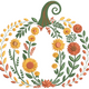 Floral Pumpkin Embroidery Design V2, Instant Download
