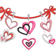 Hanging Hearts Garland Embroidery Design, Valentine Garland Machine Embroidery, Instant Download
