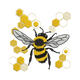 Beautiful Honey Bee Embroidery Design, Honeycomb Hexagon Pattern, Instant Download