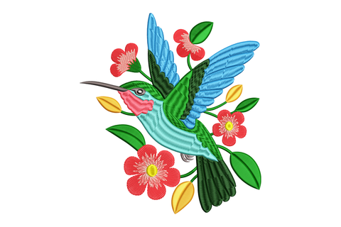 Beautiful Hummingbird Embroidery Design