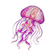 Beautiful Jellyfish Embroidery Design, Pink Purple Ocean Tentacle Pattern, Instant Download