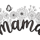 Mama Embroidery Design, Mothers Day Floral Machine Embroidery Pattern, Instant Download