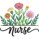 Nurse Floral Embroidery Design, Healthcare Worker Gift Machine Embroidery Pattern, Instant Download