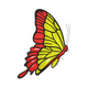 Red and Yellow Butterfly Embroidery Design, Nature Machine Embroidery, Instant Download