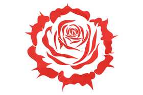 Rose Embroidery Design, Bold Graphic Rose Machine Embroidery Pattern, Instant Download