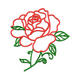 Beautiful Rose Outline Embroidery Design, Floral Line Art Pattern