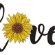 Beautiful Sunflower Love Embroidery Design, Instant Download
