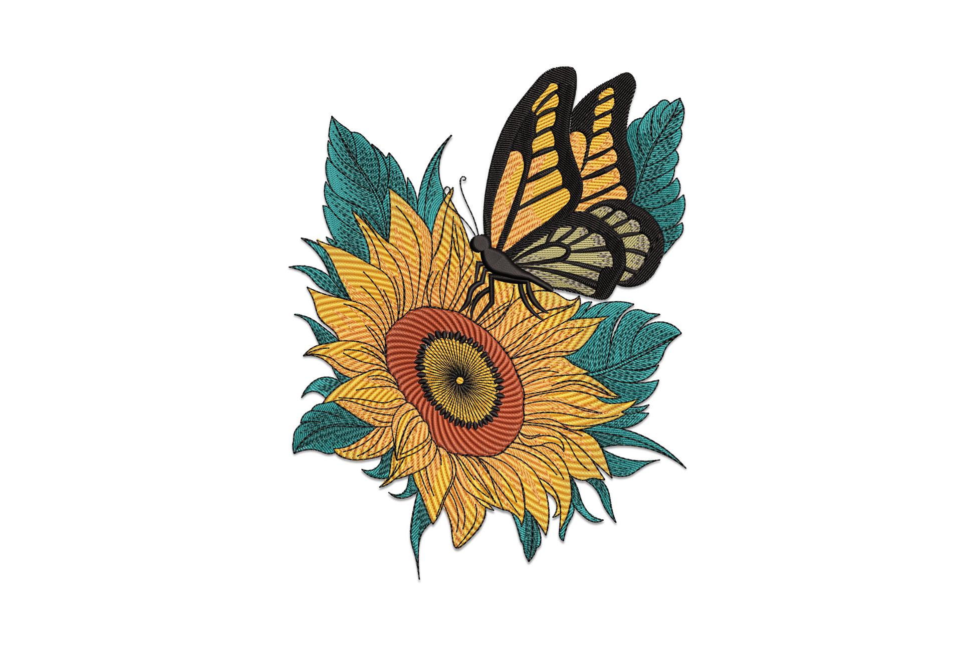 Beautiful Sunflower Machine Embroidery Design