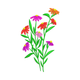 Beautiful Wildflower Bouquet Embroidery Design, Instant Download