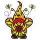 Bee Gnome Sunflower Embroidery Design, Whimsical Garden Machine Embroidery Pattern, Instant Download
