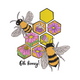 Bee Honeycomb Floral Embroidery Design, Instant Download