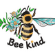 Bee Kind Floral Embroidery Design, Inspirational Quote Pattern, Instant Download