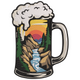 Beer Mug Mountain Sunset Embroidery Design, Instant Download