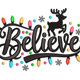 Believe Christmas Embroidery Design, Instant Download