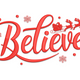 Believe Christmas Word Embroidery Design V2, Instant Download