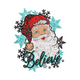 Believe Santa Embroidery Design, Vintage Santa Snowflake, Instant Download