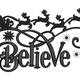 Believe Santa Sleigh Script Embroidery Design, Instant Download