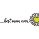 Best Mom Ever Daisy Embroidery Design, Heart Daisy Machine Embroidery Pattern, Instant Download