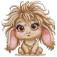 Big Eye Rabbit Embroidery Design, Instant Download