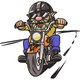 Biker Gnome on Motorcycle Embroidery Design, Instant Download