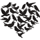 Bird Heart Embroidery Design, Silhouette Flock Pattern