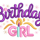 Birthday Girl Lettering Embroidery Design, Instant Download