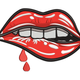 Biting Lips Valentine Embroidery Design, Instant Download