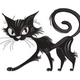Black Cat Embroidery Design, Instant Download