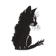 Black Cat Silhouette Embroidery Design, Instant Download