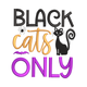 Black Cats Only Embroidery Design, Halloween Pattern, Instant Download