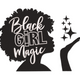 Black Girl Magic Afro Silhouette Embroidery Design, Natural Hair Pattern