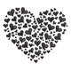 Black Hearts Cluster Embroidery Design, Instant Download