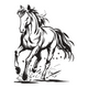 Black Stallion Line Art Embroidery Design, Instant Download