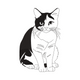 Black & White Cat Embroidery Design, Instant Download
