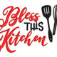 Bless This Kitchen Embroidery Design V2, Instant Download