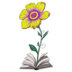Blooming Book Flower Embroidery Design, Instant Download