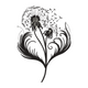 Blowing Seeds Flower Embroidery Design, Instant Download